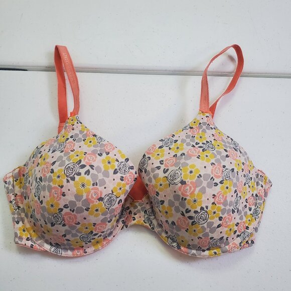 Victoria's Secret Lined Perfect Coverage Bra Underwire Floral 36D - Picture 1 of 12